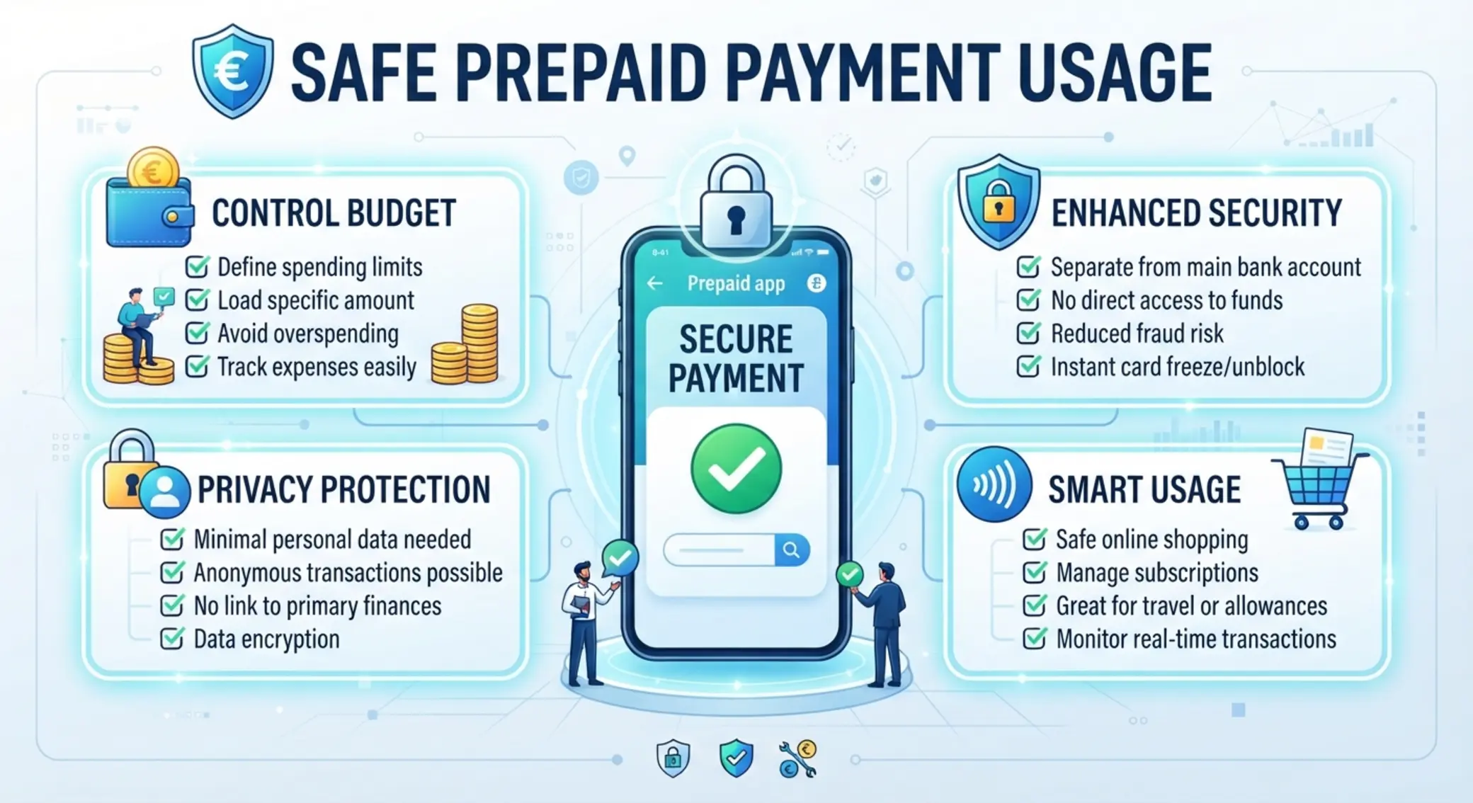 Infografik mit Tipps zur sicheren Nutzung von Paysafecard