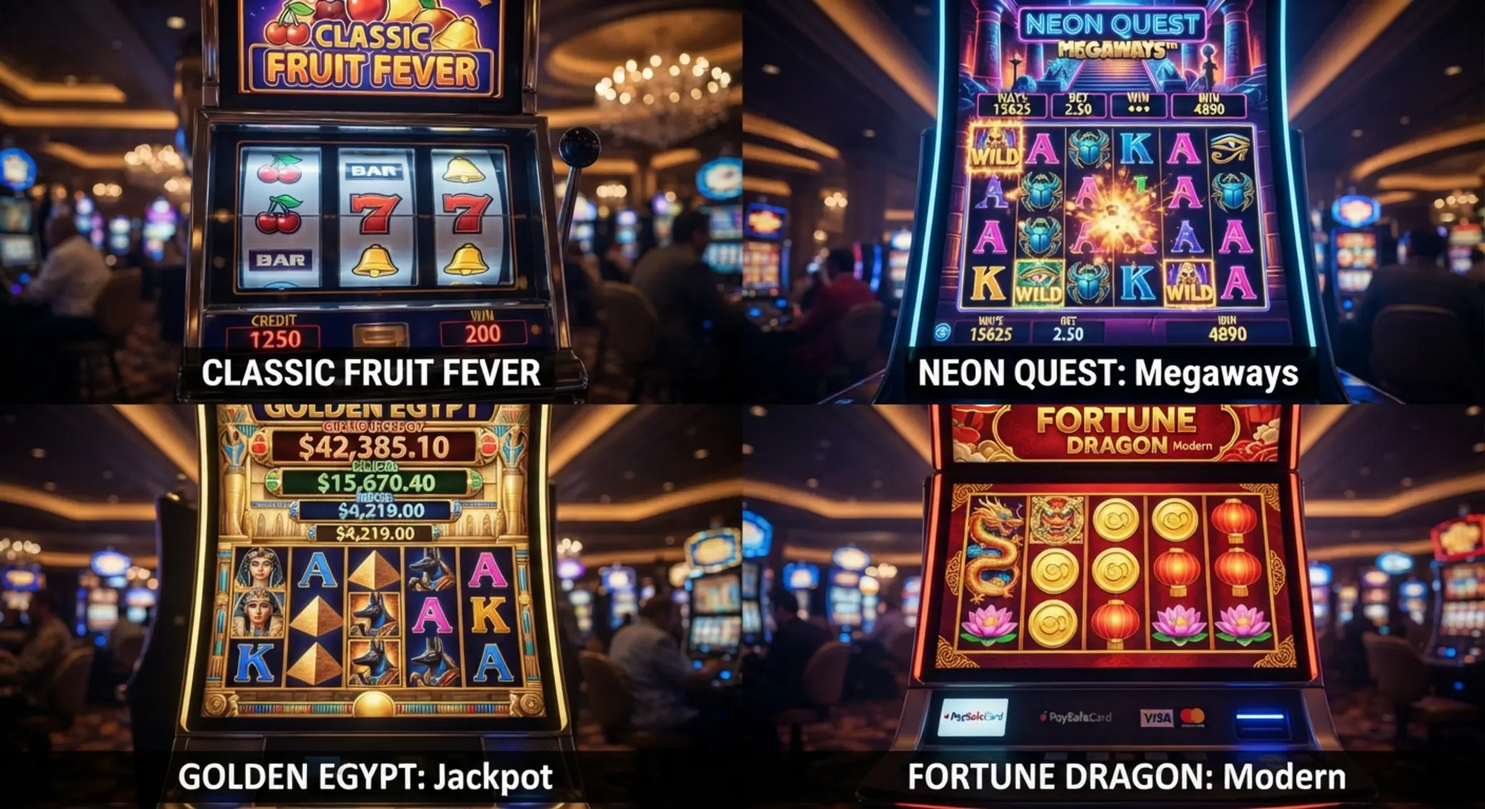 Verschiedene Slot-Typen in Paysafecard Casinos